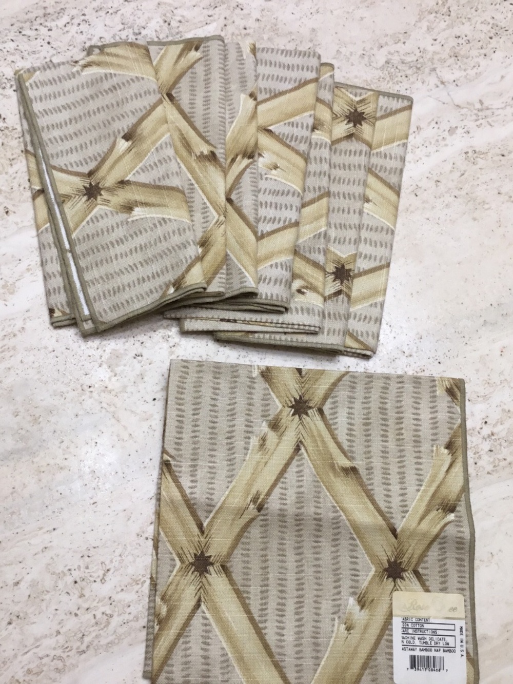 Rose Tree set of 8 Table Napkins Made in U.S.A.